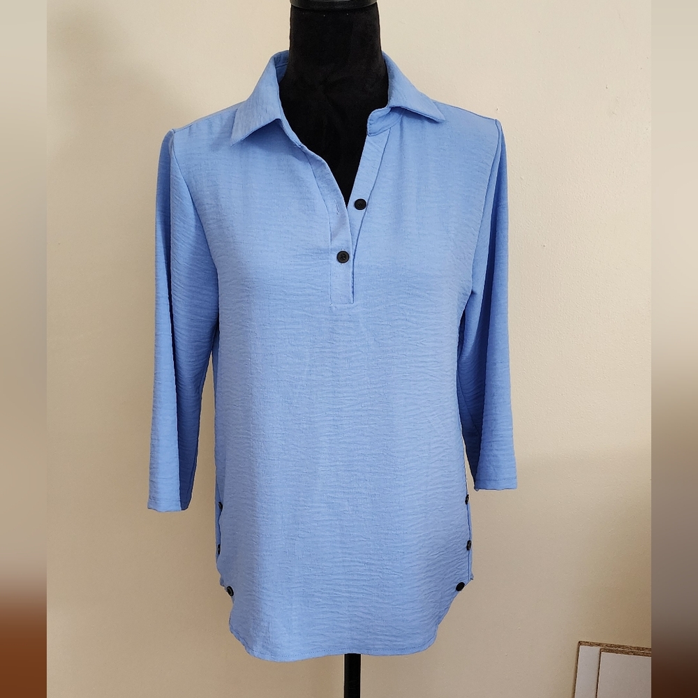 Medium blue blouse
